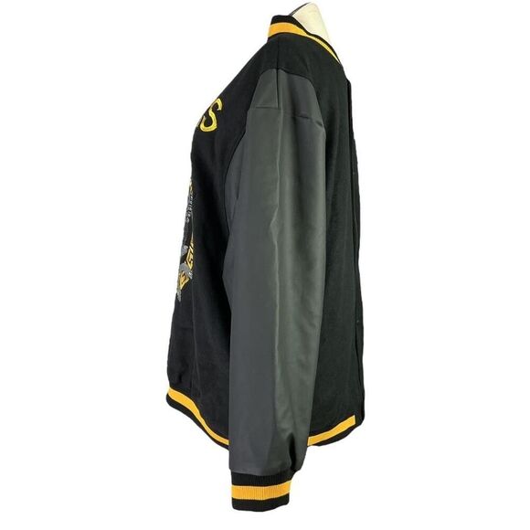 Crooks and Castles Varsity Jacket Men 5XL Black Yellow Letterman Snaps NEW - Picture 3 of 8